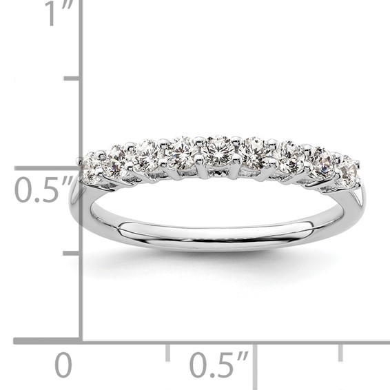 14K White Gold 9-Stone Shared Prong (Holds 9-2.3mm Round) Diamond Band Mounting