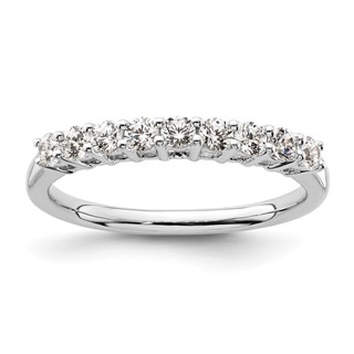 14K White Gold 9-Stone Shared Prong (Holds 9-2.3mm Round) Diamond Band Mounting