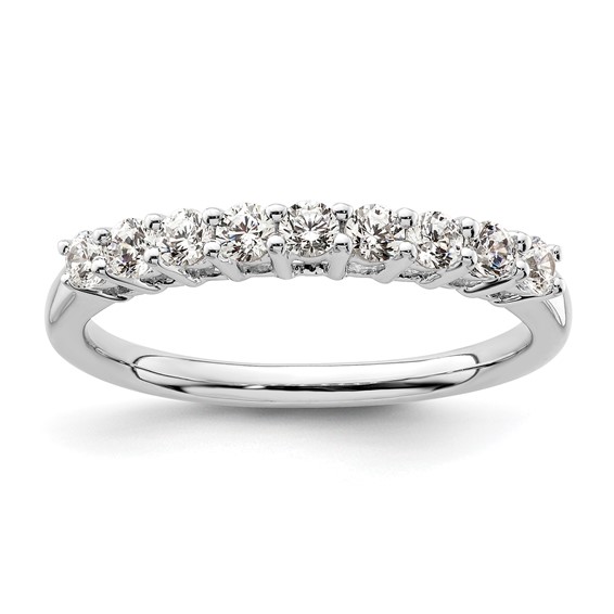 14K White Gold 9-Stone Shared Prong (Holds 9-2.3mm Round) Diamond Band Mounting