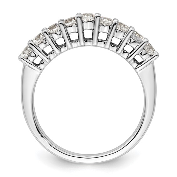 14K White Gold 9-Stone Shared Prong (Holds 9-2.7mm Round) Diamond Band Mounting