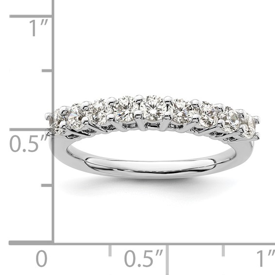 14K White Gold 9-Stone Shared Prong (Holds 9-2.7mm Round) Diamond Band Mounting