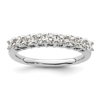 14K White Gold 9-Stone Shared Prong (Holds 9-2.7mm Round) Diamond Band Mounting