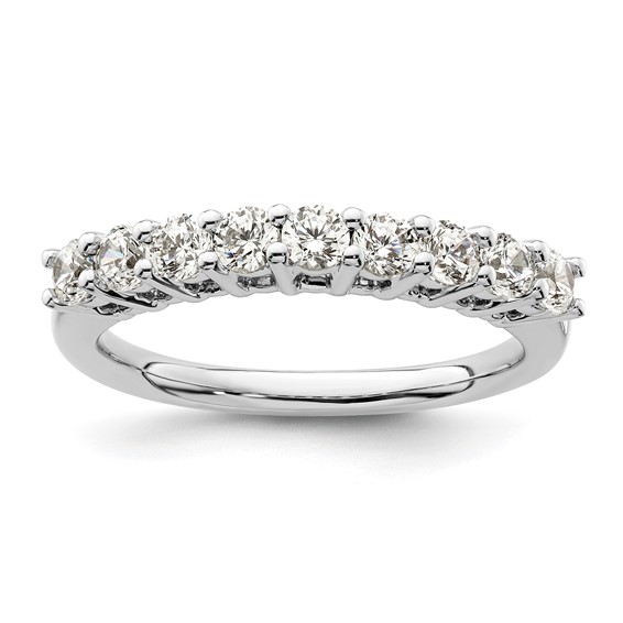 14K White Gold 9-Stone Shared Prong (Holds 9-2.7mm Round) Diamond Band Mounting