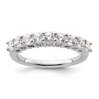 14K White Gold 9-Stone Shared Prong (Holds 9-3.0mm Round) Diamond Band Mounting