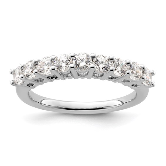 14K White Gold 9-Stone Shared Prong (Holds 9-3.0mm Round) Diamond Band Mounting