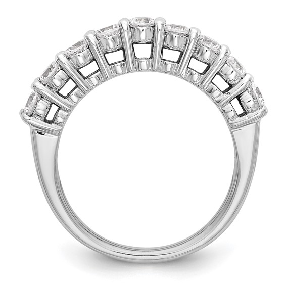 14K White Gold 9-Stone Shared Prong (Holds 9-3.2mm Round) Diamond Band Mounting