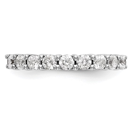 14K White Gold 9-Stone Shared Prong (Holds 9-3.2mm Round) Diamond Band Mounting