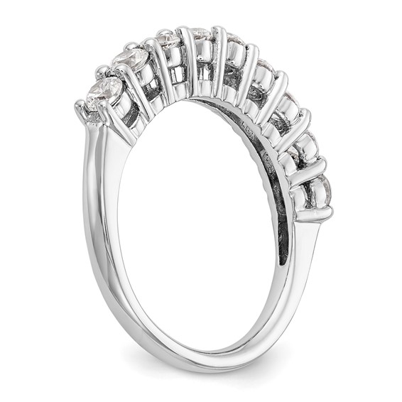 14K White Gold 9-Stone Shared Prong (Holds 9-3.2mm Round) Diamond Band Mounting
