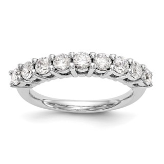 14K White Gold 9-Stone Shared Prong (Holds 9-3.2mm Round) Diamond Band Mounting