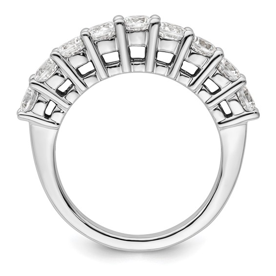 14K White Gold 9-Stone Shared Prong (Holds 9-3.6mm Round) Diamond Band Mounting