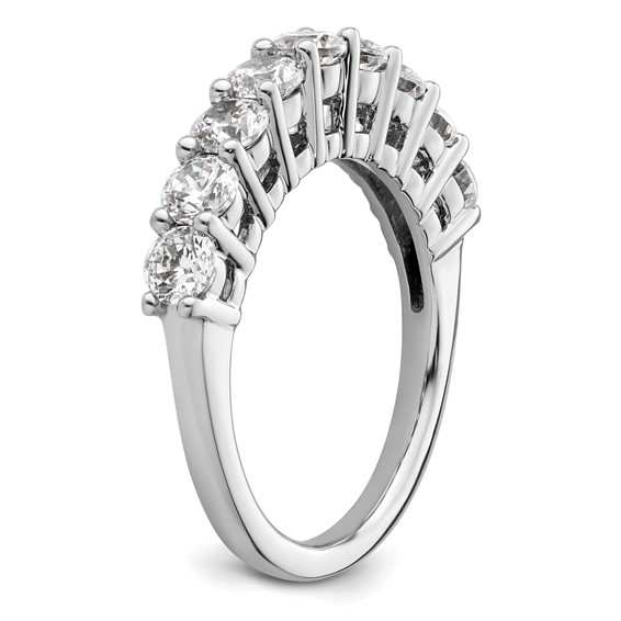14K White Gold 9-Stone Shared Prong (Holds 9-3.6mm Round) Diamond Band Mounting