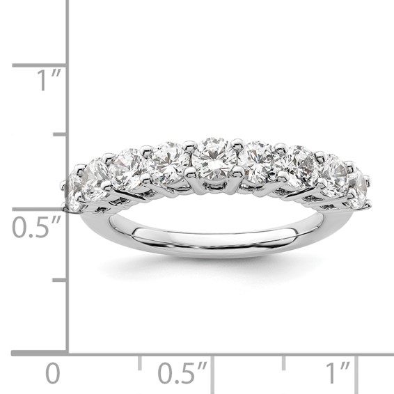 14K White Gold 9-Stone Shared Prong (Holds 9-3.6mm Round) Diamond Band Mounting