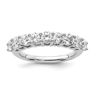 14K White Gold 9-Stone Shared Prong (Holds 9-3.6mm Round) Diamond Band Mounting