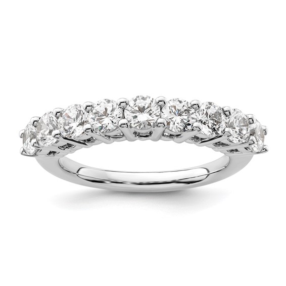 14K White Gold 9-Stone Shared Prong (Holds 9-3.6mm Round) Diamond Band Mounting