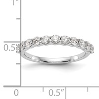 14K White Gold 0.75 Carat Lab Grown Diamond VS SI+ G+ Eleven Stone Complete Band view 3