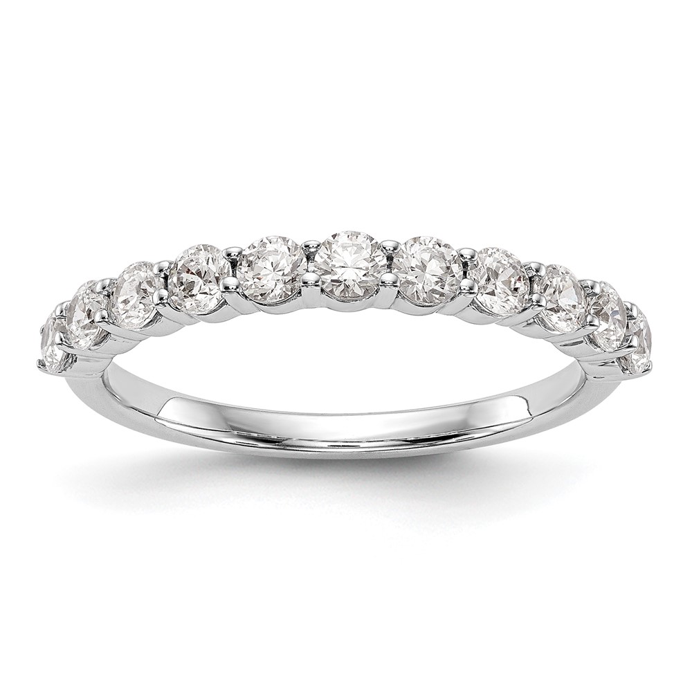 14K White Gold 0.75 Carat Lab Grown Diamond VS SI+ G+ Eleven Stone Complete Band