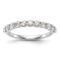 14K White Gold 0.75 Carat Lab Grown Diamond VS SI+ G+ Eleven Stone Complete Band view 1