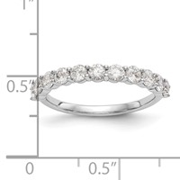 14K White Gold 1 Carat Lab Grown Diamond VS SI+ G+ Eleven Stone Complete Band view 3