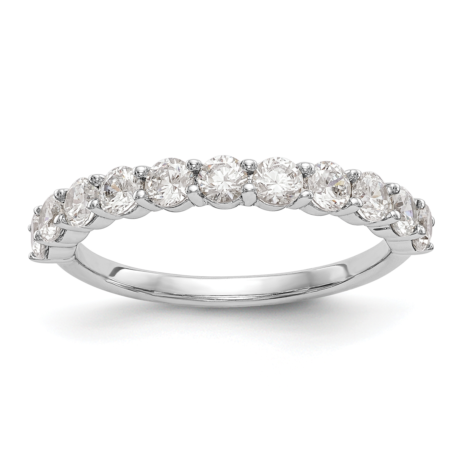 14k White Gold 1 carat Lab Grown Diamond VS/SI+ G+ Eleven Stone Complete Band (RM3192B-100-7WLG)