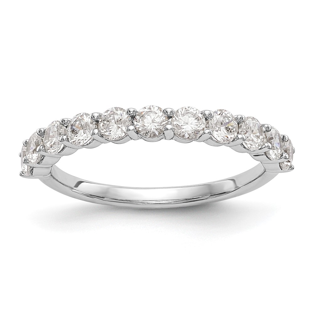 14K White Gold 1 Carat Lab Grown Diamond VS SI+ G+ Eleven Stone Complete Band