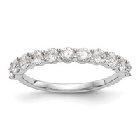 14K White Gold 1 Carat Lab Grown Diamond VS SI+ G+ Eleven Stone Complete Band view 1