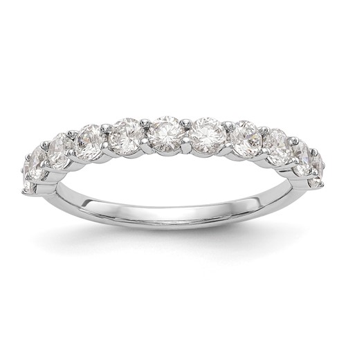 14K White Gold 1 Carat Lab Grown Diamond VS SI+ G+ Eleven Stone Complete Band