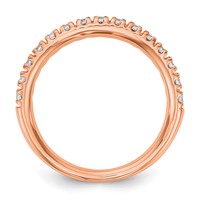 True Origin 14K Rose Gold 0.50 Carat Lab Grown Diamond VS+ F+ Complete Wedding Band view 2