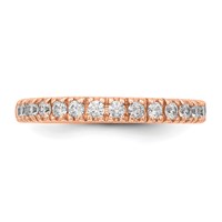 True Origin 14K Rose Gold 0.50 Carat Lab Grown Diamond VS+ F+ Complete Wedding Band view 4
