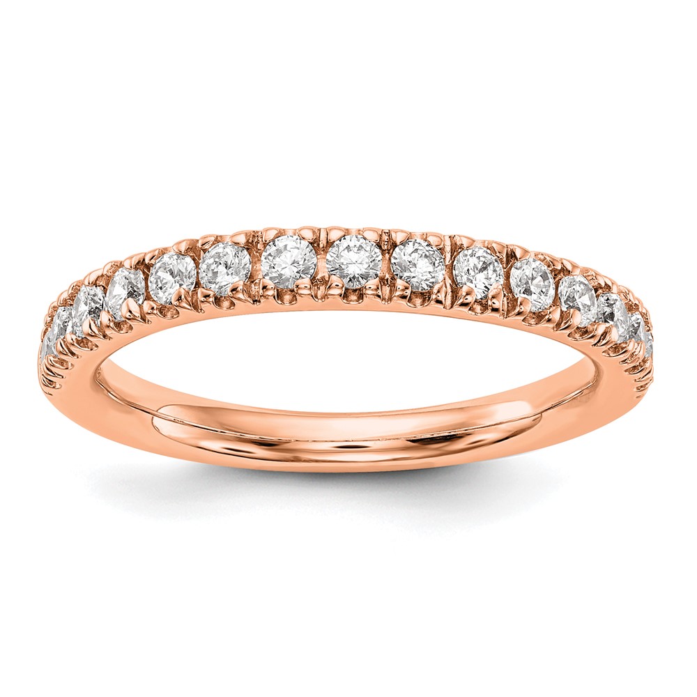 True Origin 14K Rose Gold 0.50 Carat Lab Grown Diamond VS+ F+ Complete Wedding Band