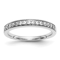 True Origin 14K White Gold 0.25 Carat Lab Grown Diamond VS+ F+ Complete Wedding Band view 1