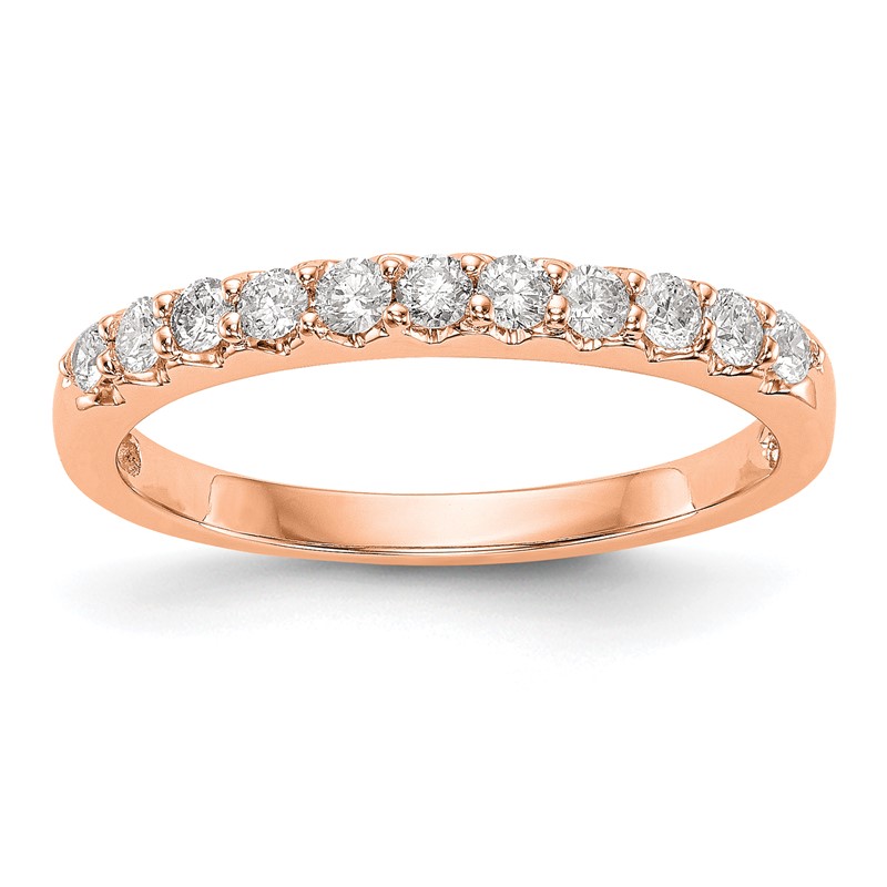 14k Rose Gold 1/3 carat Lab Grown Diamond VS/SI+ G+ Complete Band