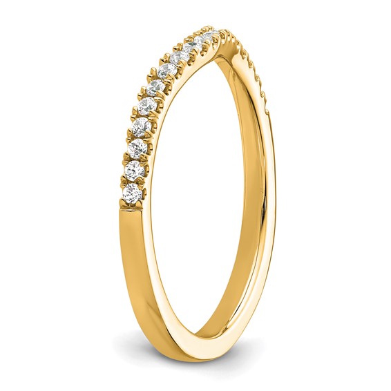 14k 1/5 carat Lab Grown Diamond VS/SI+ G+ Complete Curved Band