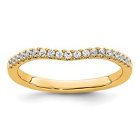 14K Yellow Gold 0.20 Carat Lab Grown Diamond VS SI+ G+ Complete Curved Band view 1