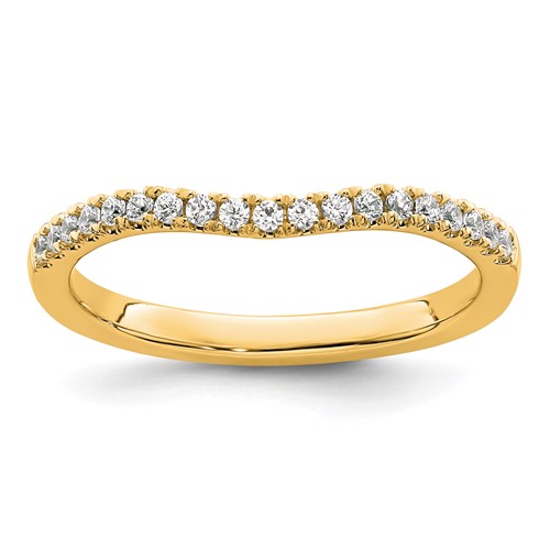 14K Yellow Gold 0.20 Carat Lab Grown Diamond VS SI+ G+ Complete Curved Band