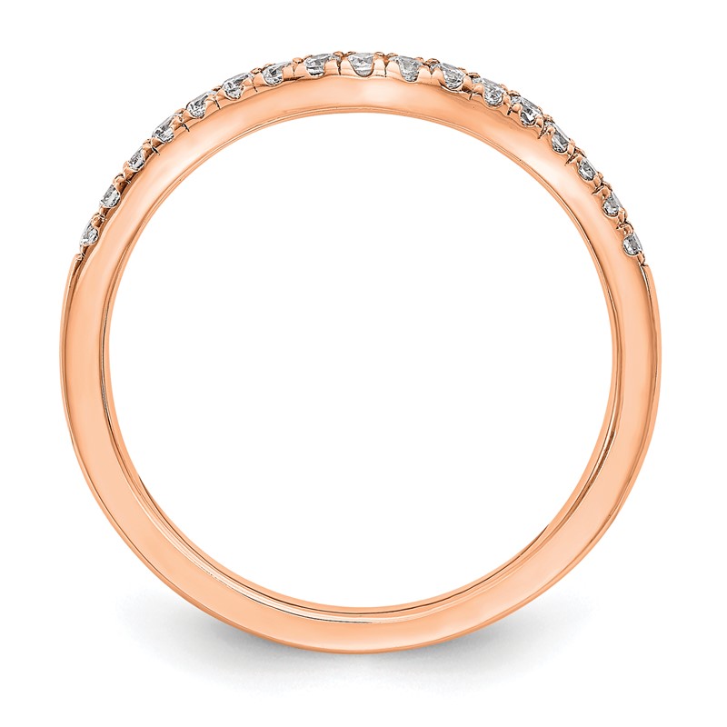 14k Rose Gold 1/5 carat Lab Grown Diamond VS/SI+ G+ Complete Curved Band