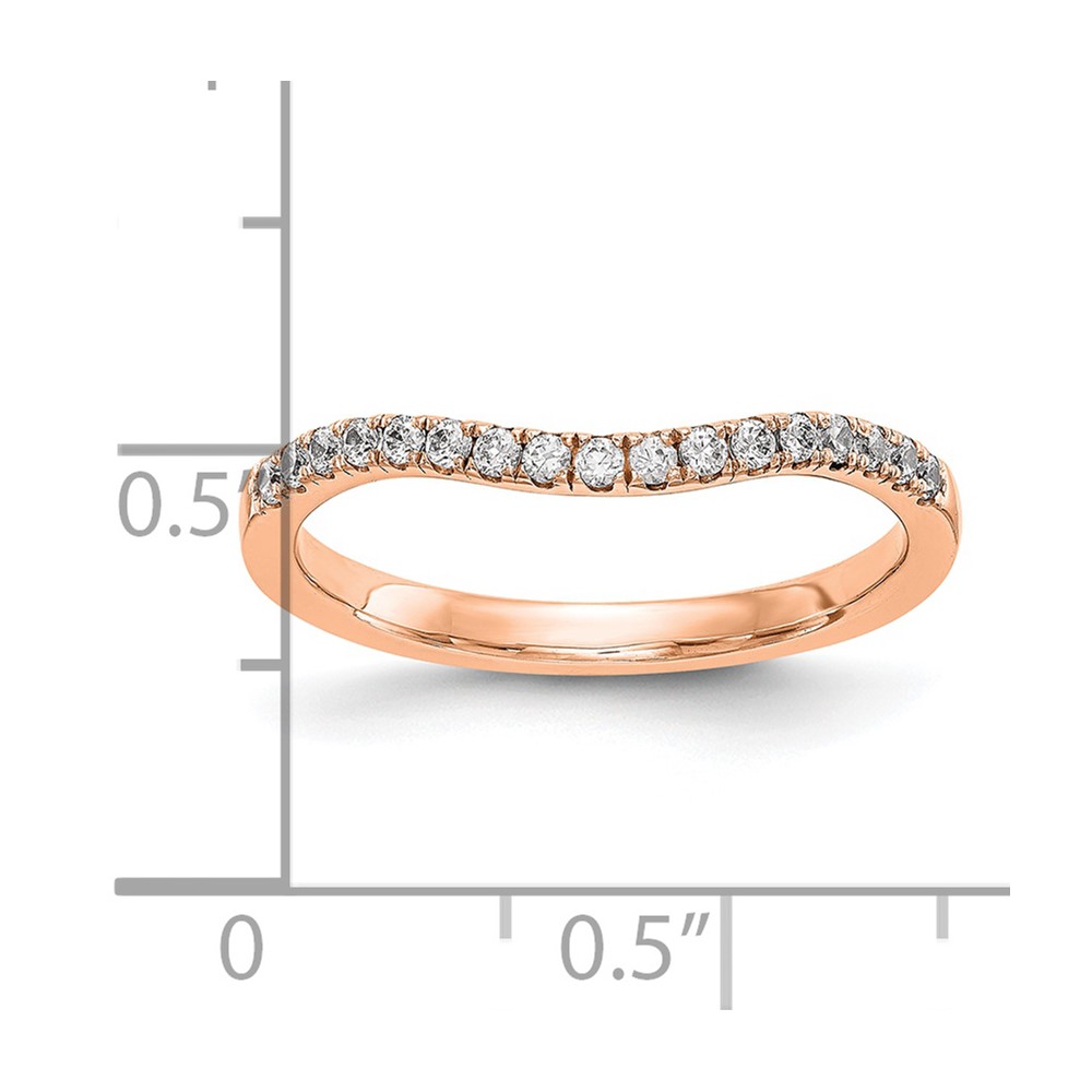 14k Rose Gold 1/5 carat Lab Grown Diamond VS/SI+ G+ Complete Curved Band (RM3205B-019-7RLG)
