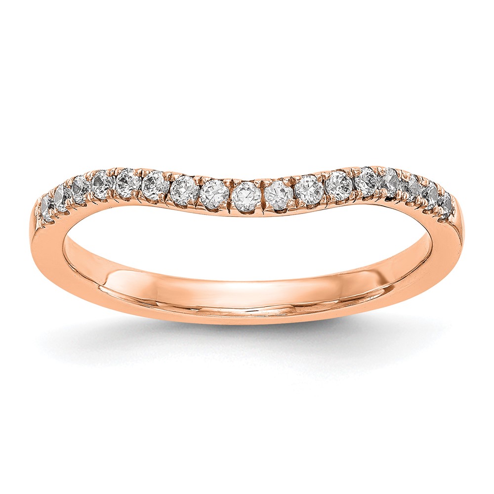 14K Rose Gold 0.20 Carat Lab Grown Diamond VS SI+ G+ Complete Curved Band