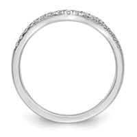 14K White Gold 0.20 Carat Lab Grown Diamond VS SI+ G+ Complete Curved Band view 2