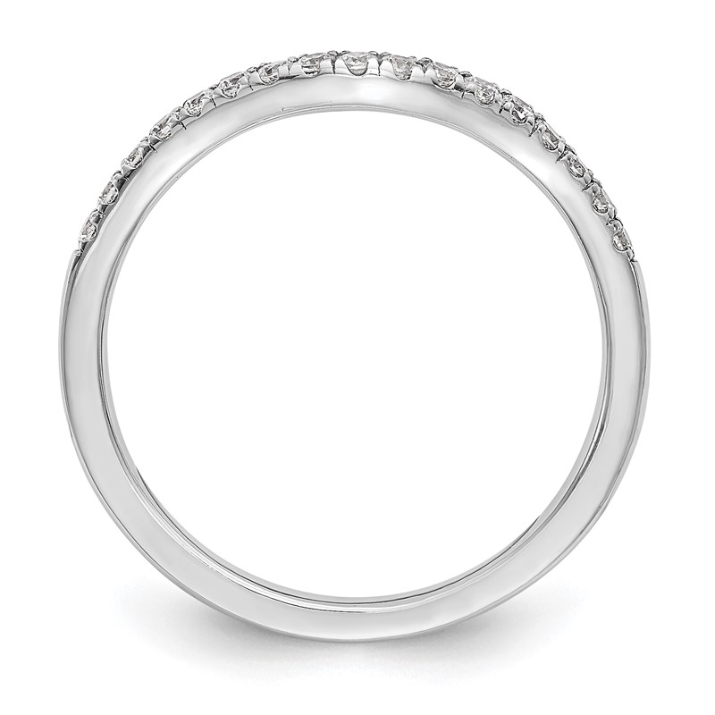 14k White Gold 1/5 carat Lab Grown Diamond VS/SI+ G+ Complete Curved Band