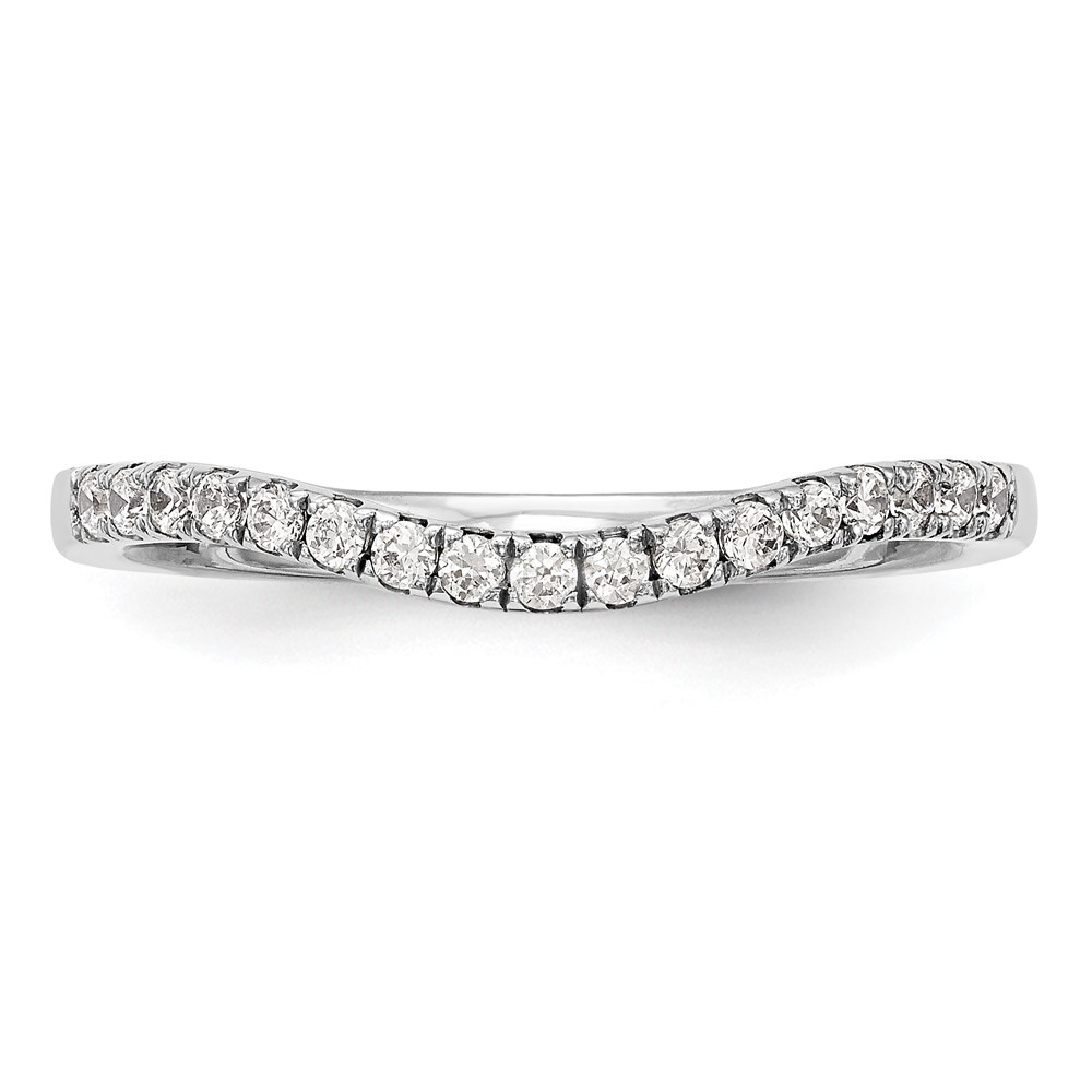 14k White Gold 1/5 carat Lab Grown Diamond VS/SI+ G+ Complete Curved Band (RM3205B-019-7WLG)