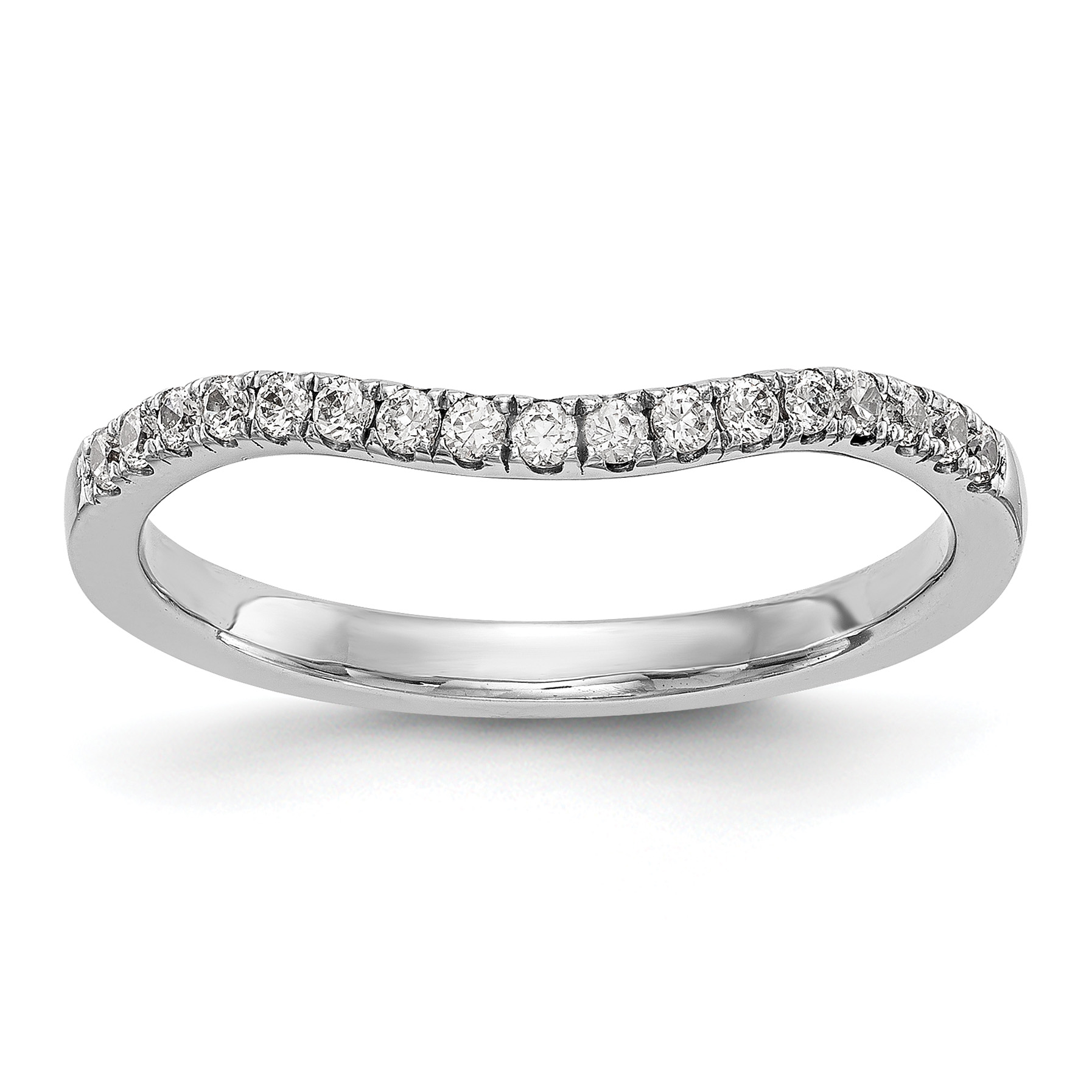 14k White Gold 1/5 carat Lab Grown Diamond VS/SI+ G+ Complete Curved Band (RM3205B-019-7WLG)