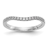 14K White Gold 0.20 Carat Lab Grown Diamond VS SI+ G+ Complete Curved Band view 1
