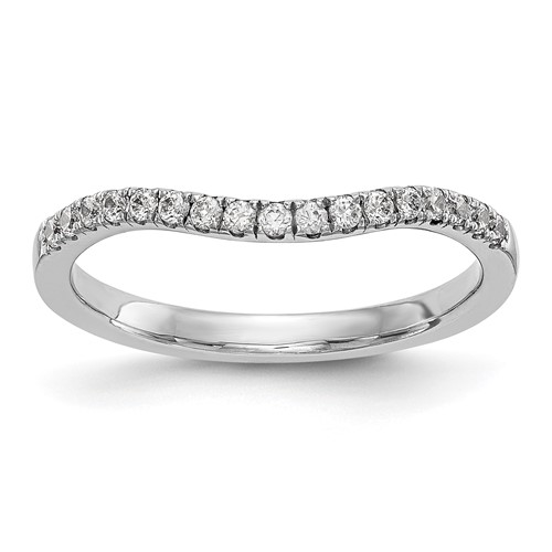 14K White Gold 0.20 Carat Lab Grown Diamond VS SI+ G+ Complete Curved Band