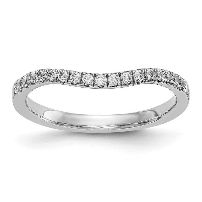 14k White Gold 1/5 carat Lab Grown Diamond VS/SI+ G+ Complete Curved Band