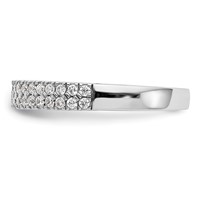 14K White Gold 0.38 Carat Lab Grown Diamond VS SI+ G+ Complete Double Row Band view 4