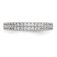 14K White Gold 0.38 Carat Lab Grown Diamond VS SI+ G+ Complete Double Row Band view 5