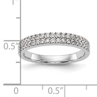 14K White Gold 0.38 Carat Lab Grown Diamond VS SI+ G+ Complete Double Row Band view 3