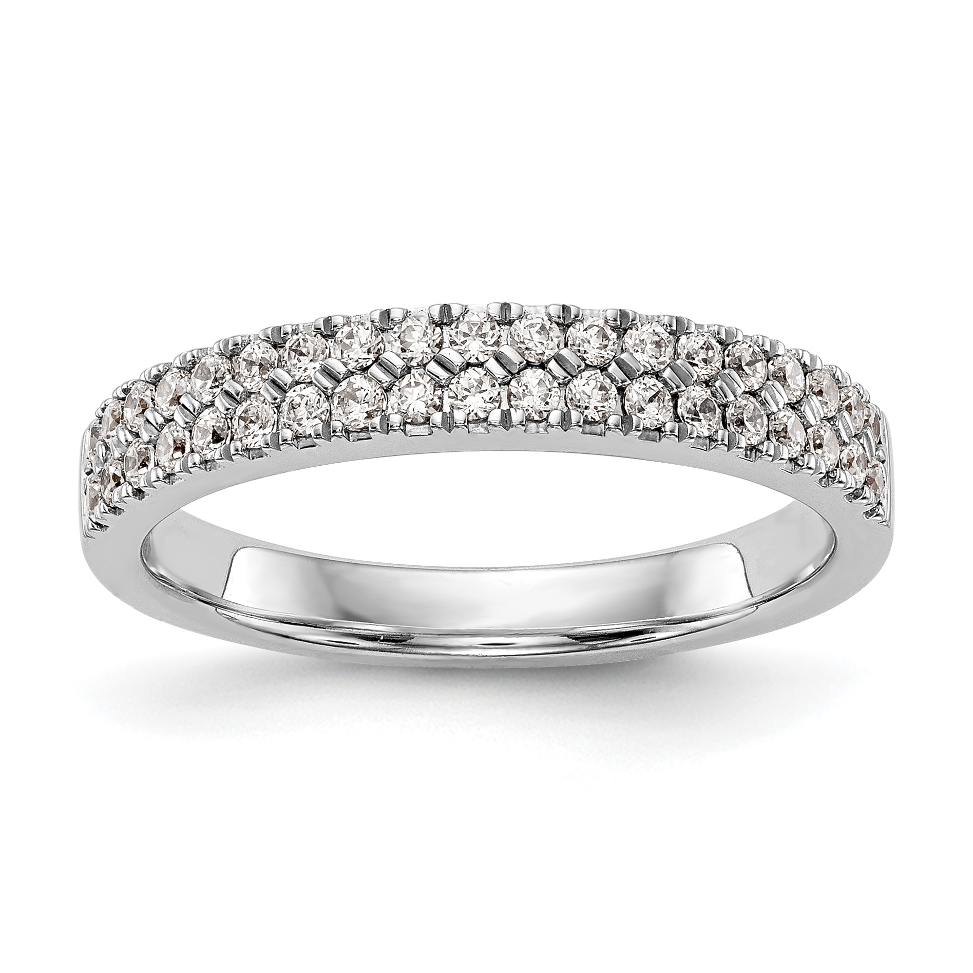 14k White Gold 3/8 carat Lab Grown Diamond VS/SI+ G+ Complete Double Row Band (RM3212B-038-7WLG)