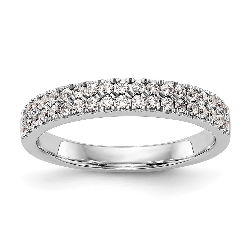 14k White Gold 3/8 carat Lab Grown Diamond VS/SI+ G+ Complete Double Row Band (RM3212B-038-7WLG)