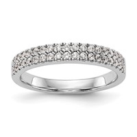 14K White Gold 0.38 Carat Lab Grown Diamond VS SI+ G+ Complete Double Row Band view 1